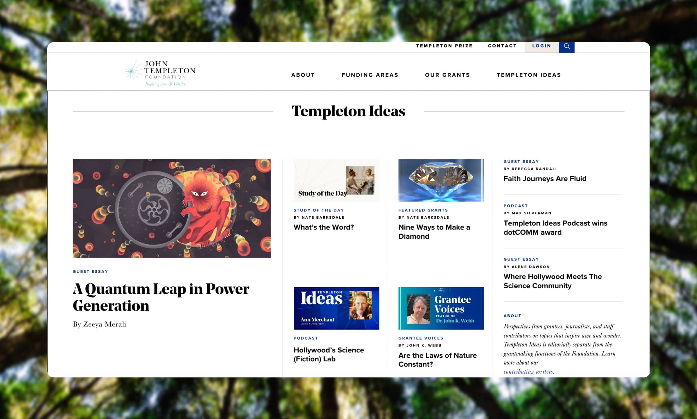 John Templeton Foundation Responsive Web Design Ideas Blog