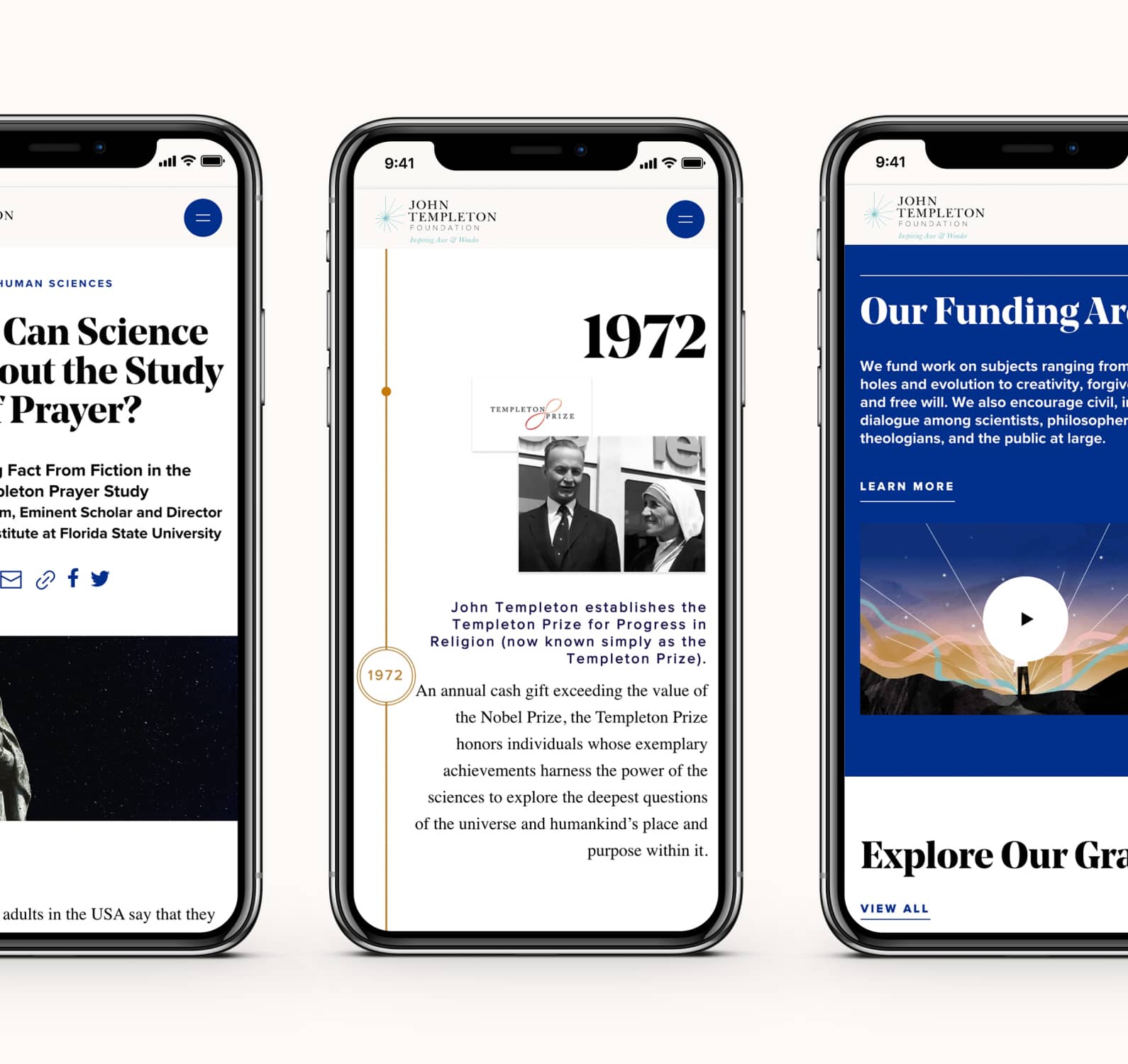 John Templeton Foundation Mobile Responsive Web Design