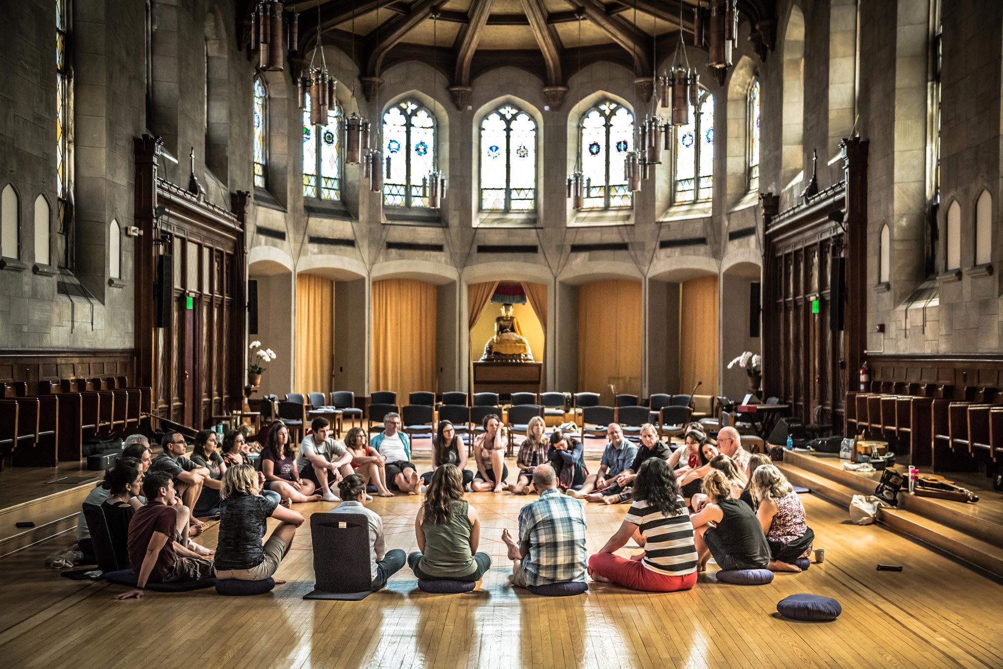 Garrison institute team circle at retreat center in new york