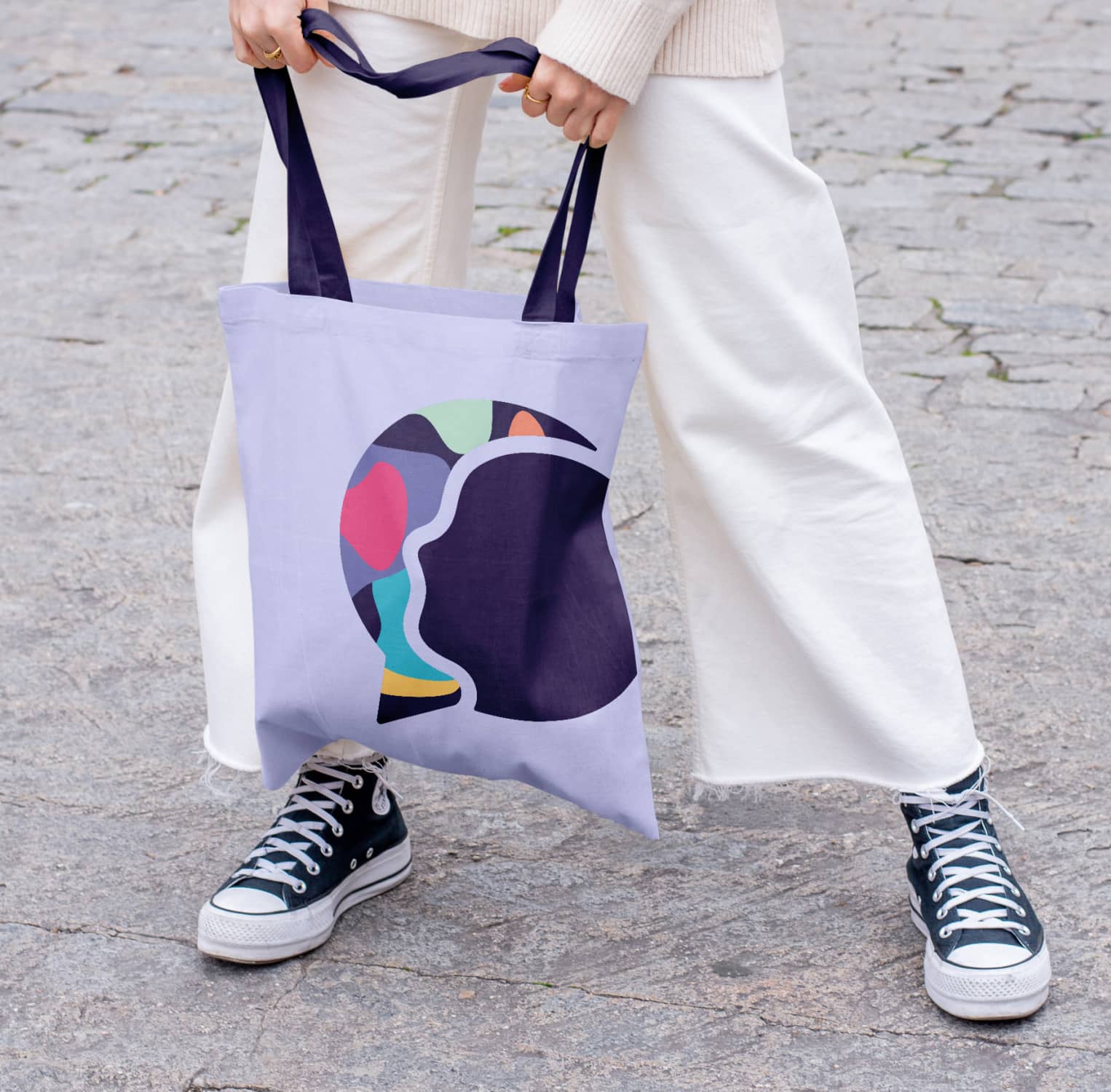 HeadsUp Mission-Driven Logo Graphic Design on Tote