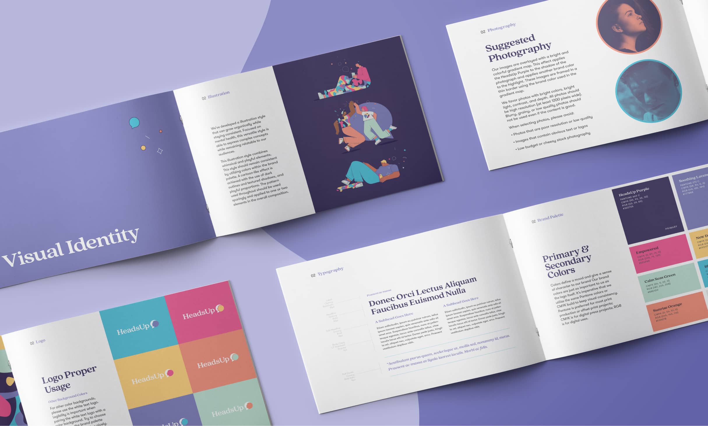 HeadsUp Mission-Driven Visual Identity Brand Book by Branding Agency Push10