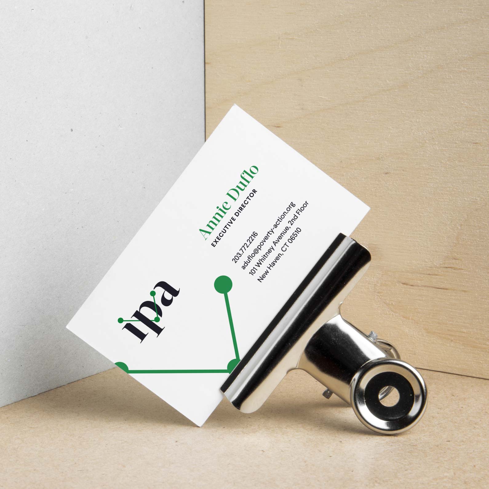 IPA nonprofit business card graphic design