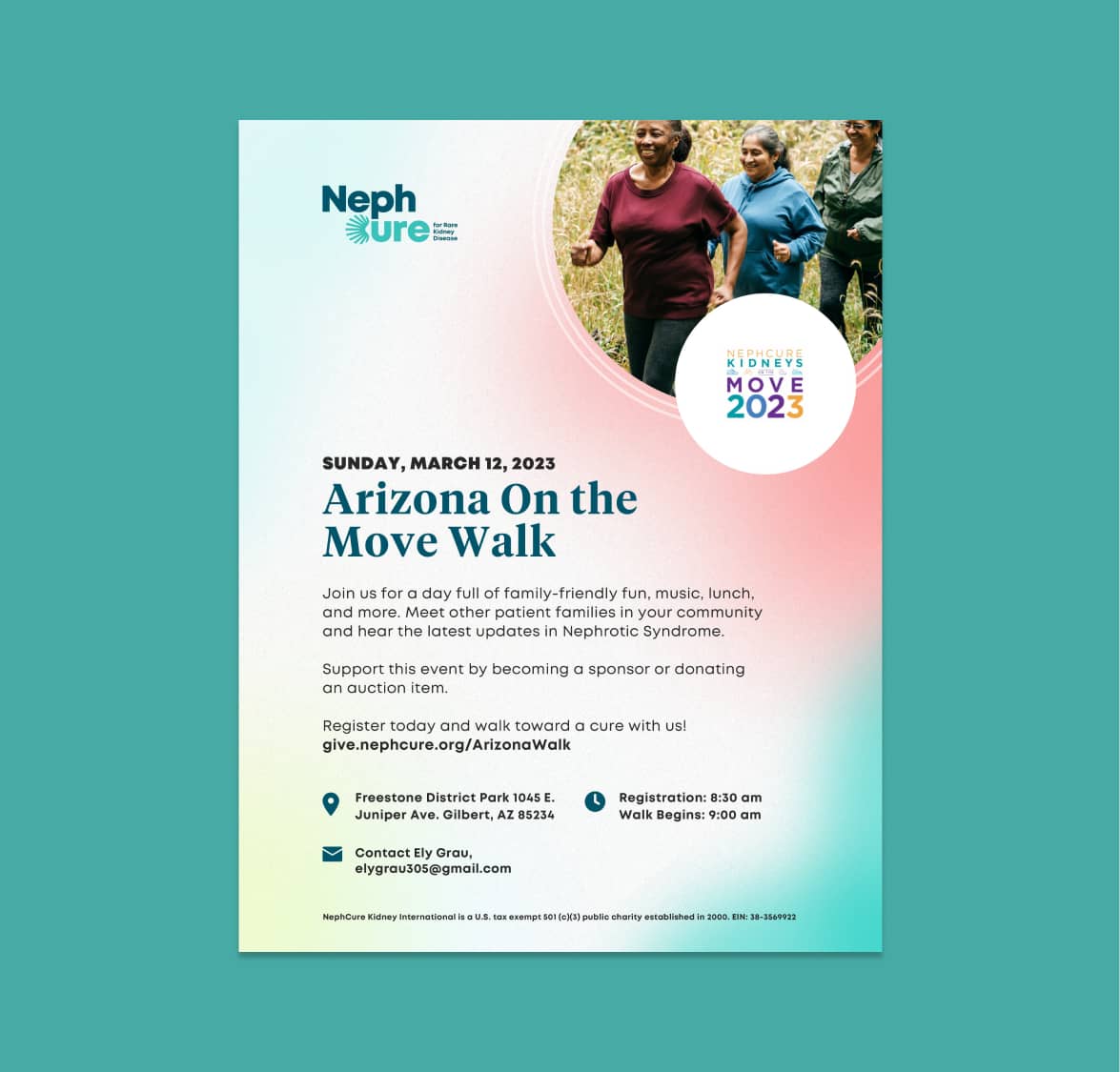 NephCure Nonprofit Organization Graphic Design Single Sheet