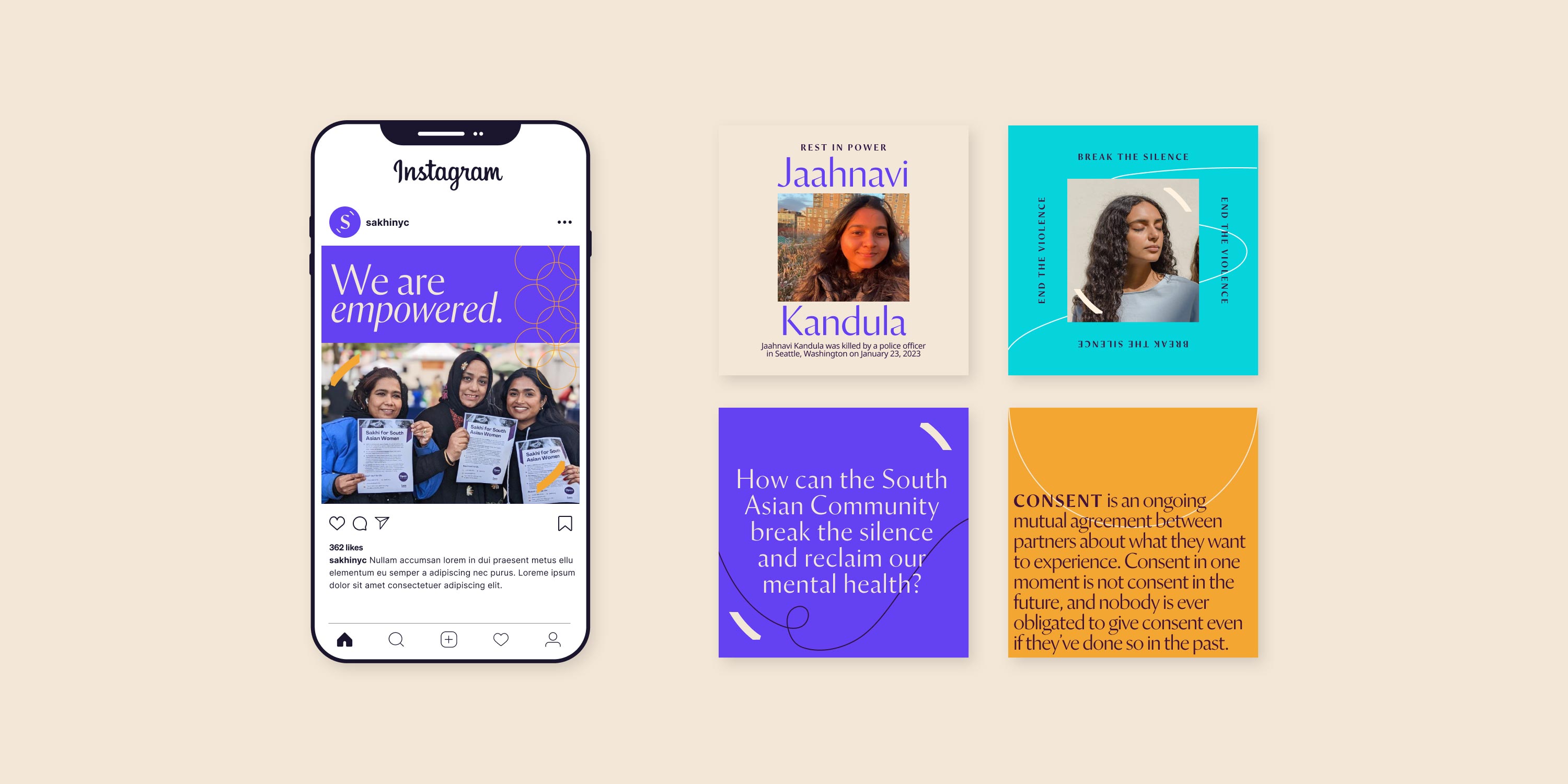 Social Media post design for Sakhi nonprofit