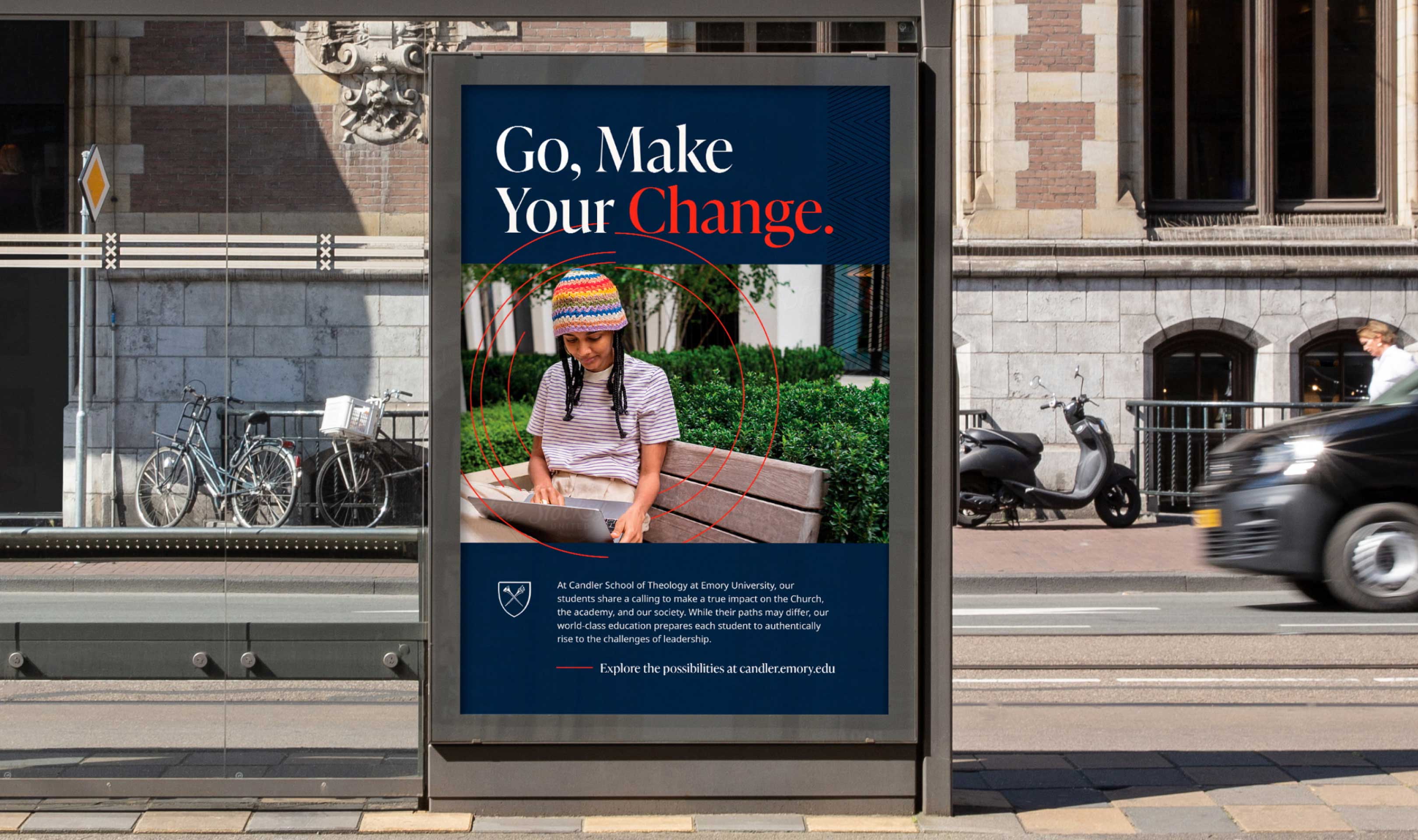 Candler School of Theology bus stop billboard mockup