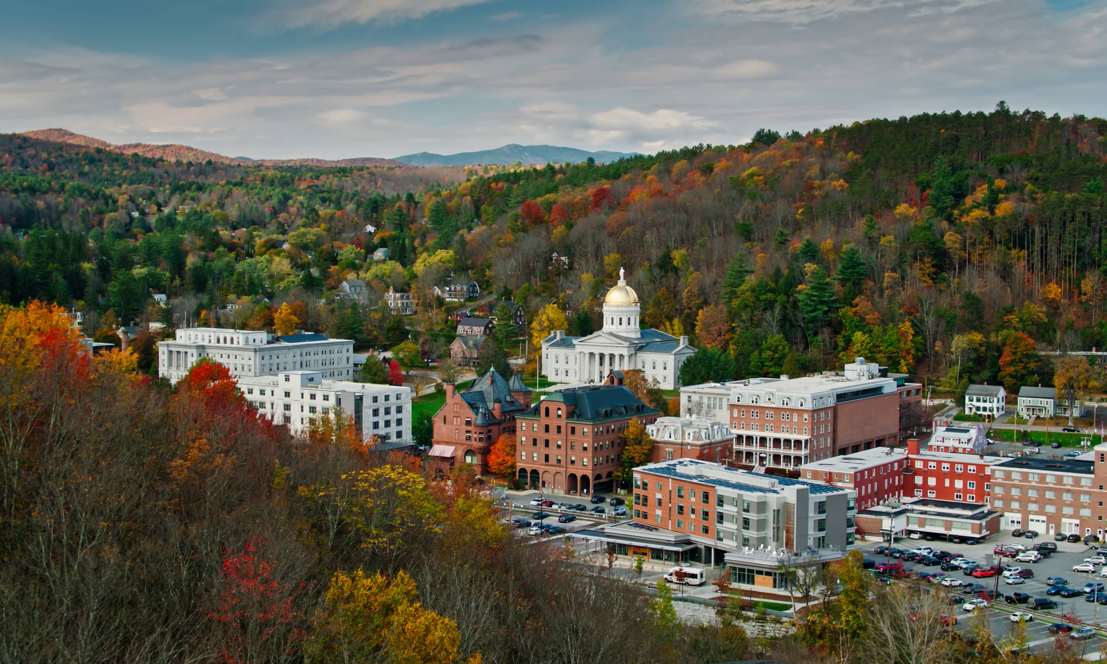 A scenic view of Montpelier, VT