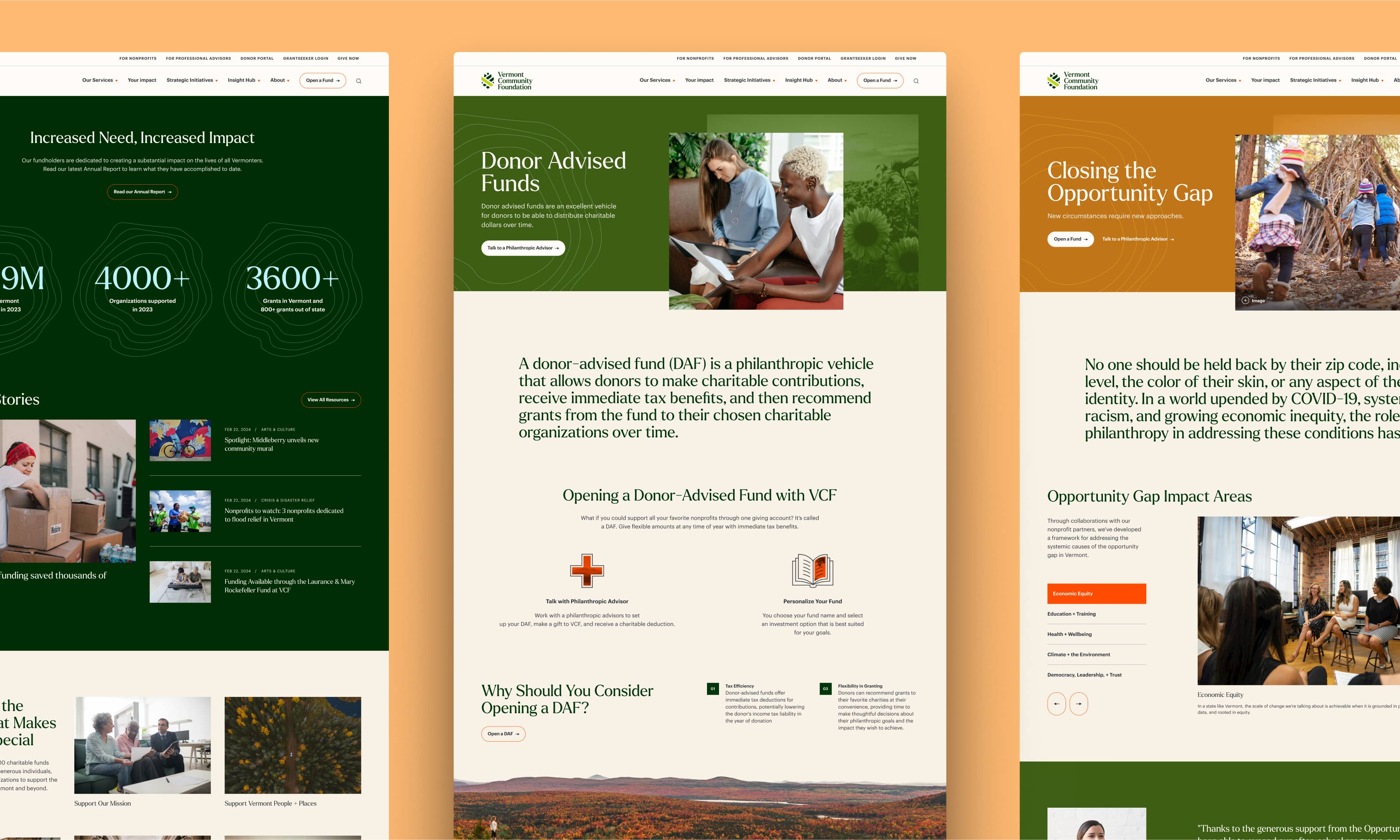 Web design for Vermont Community Foundation