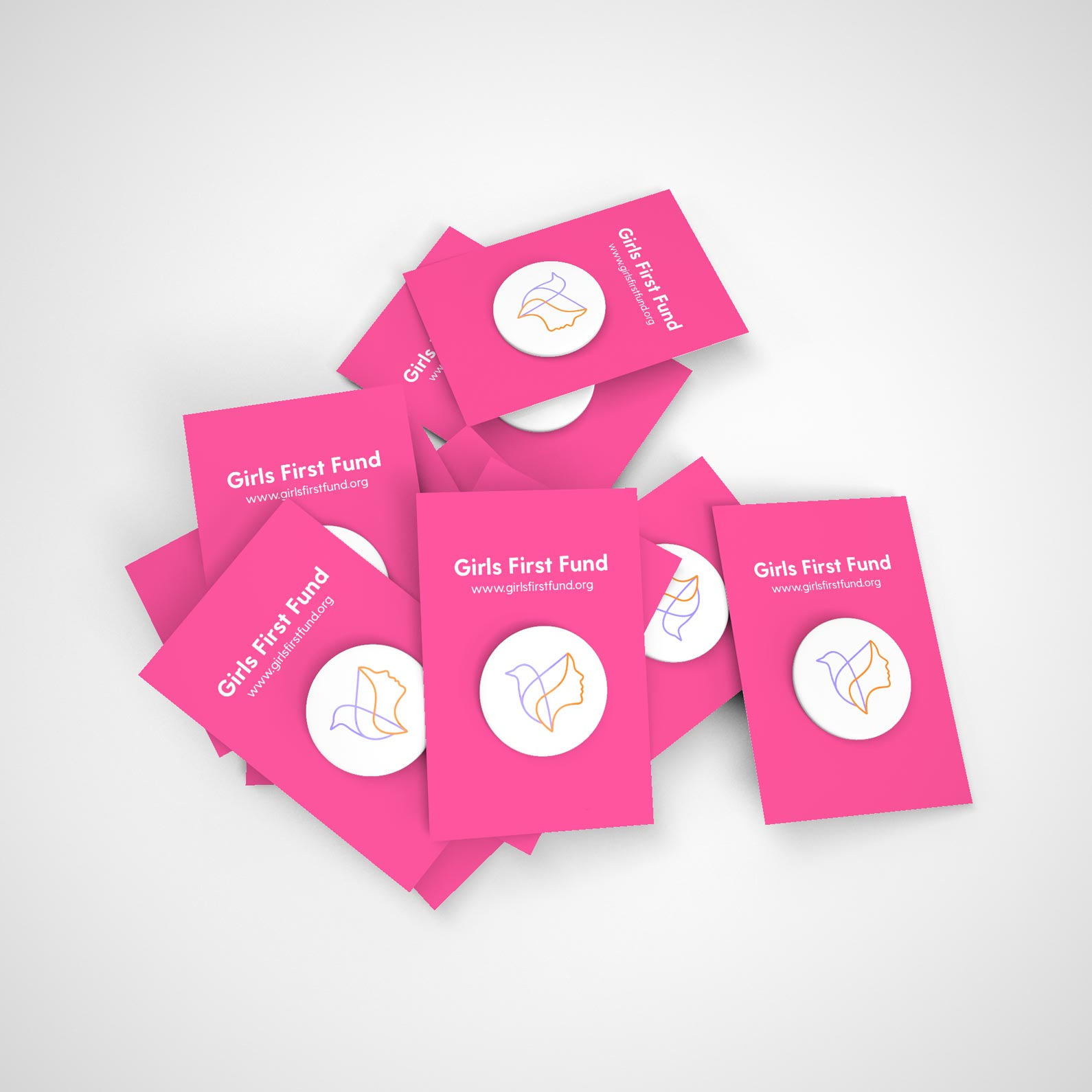 Girls First Fund nonprofit badge pins