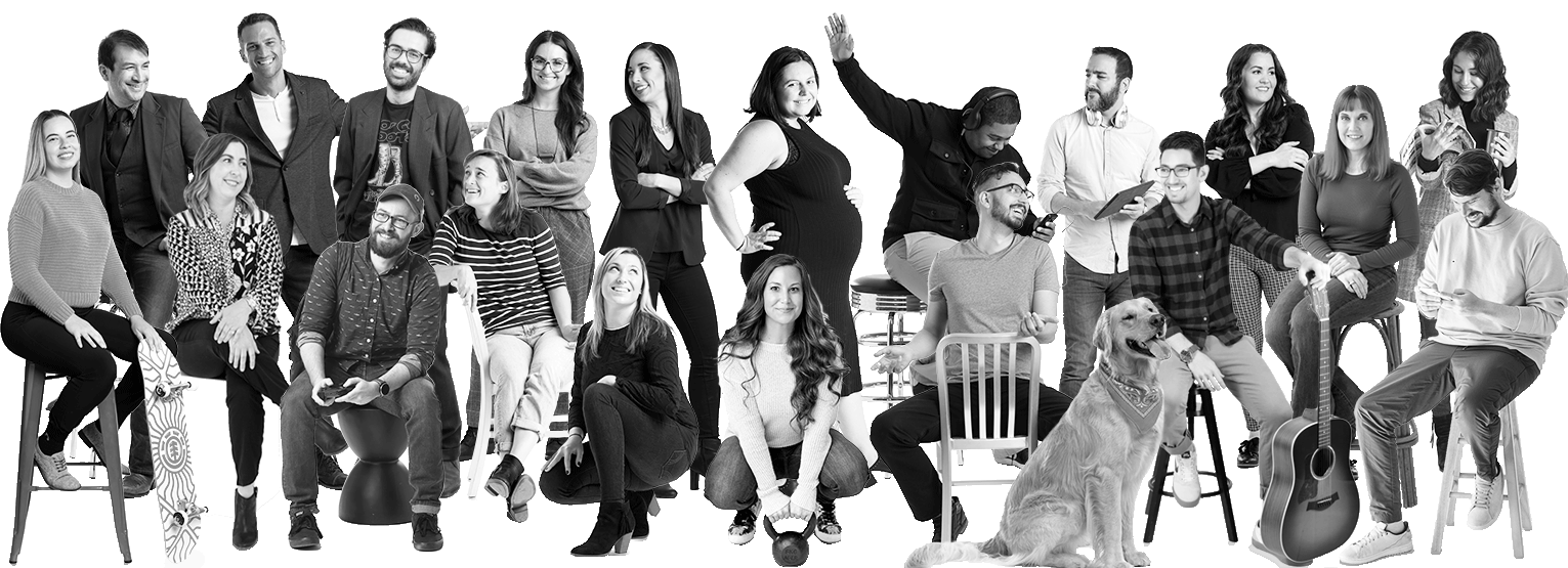 Push10 Creative Agency Full Team Black and White