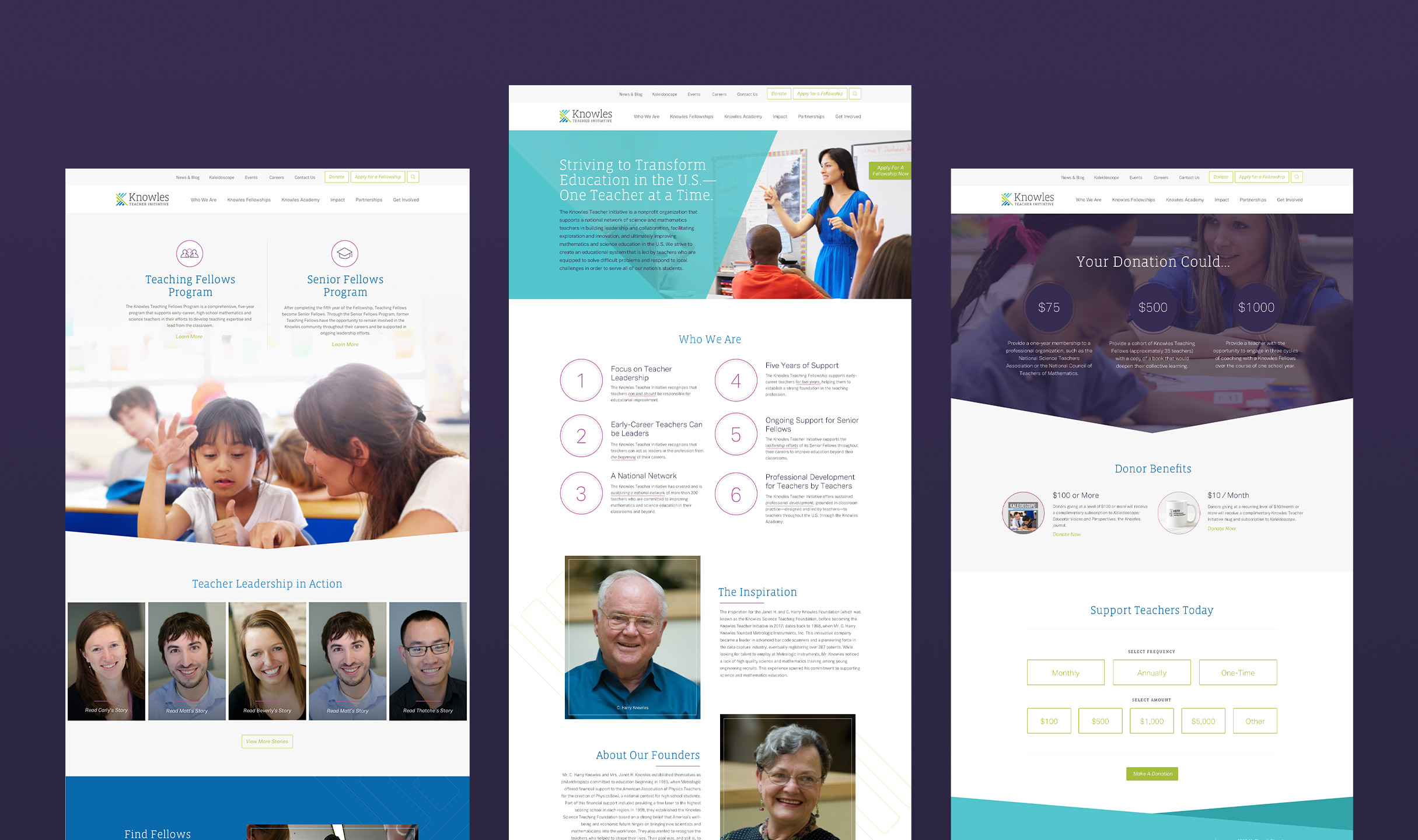 Knowles teacher initative responsive website design page layouts