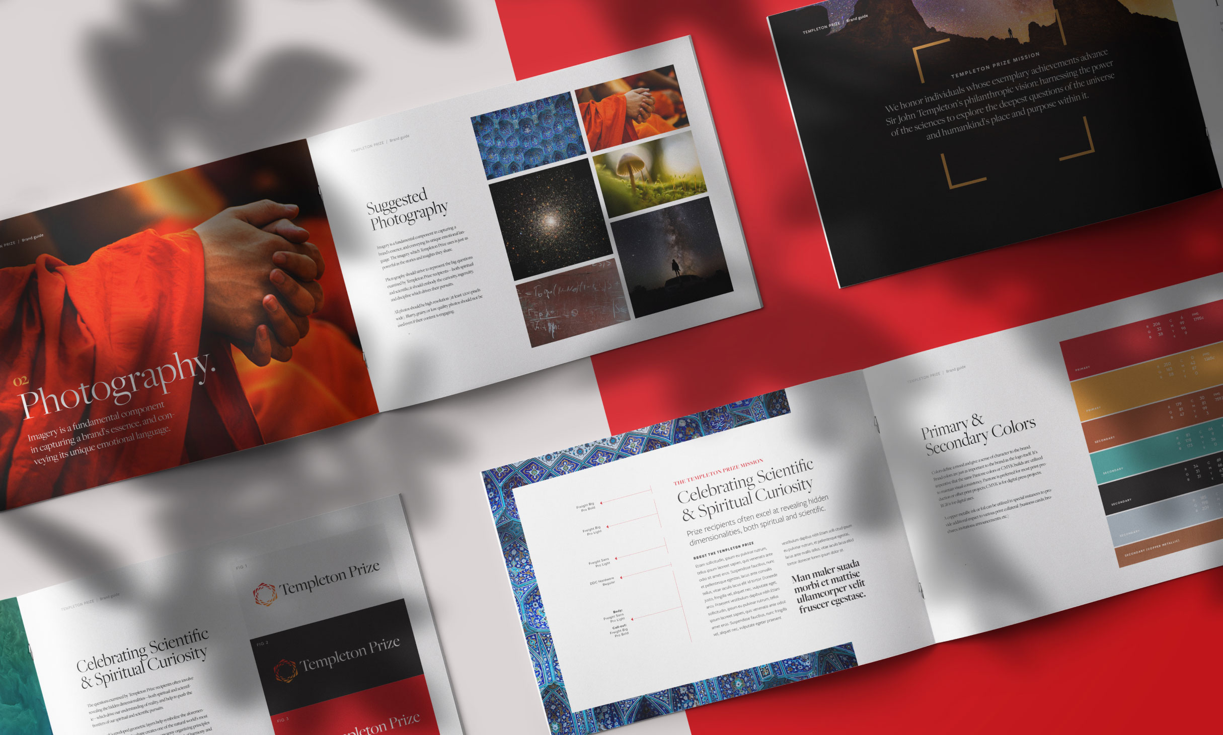 Templeton Prize foundation brand style guide mockup