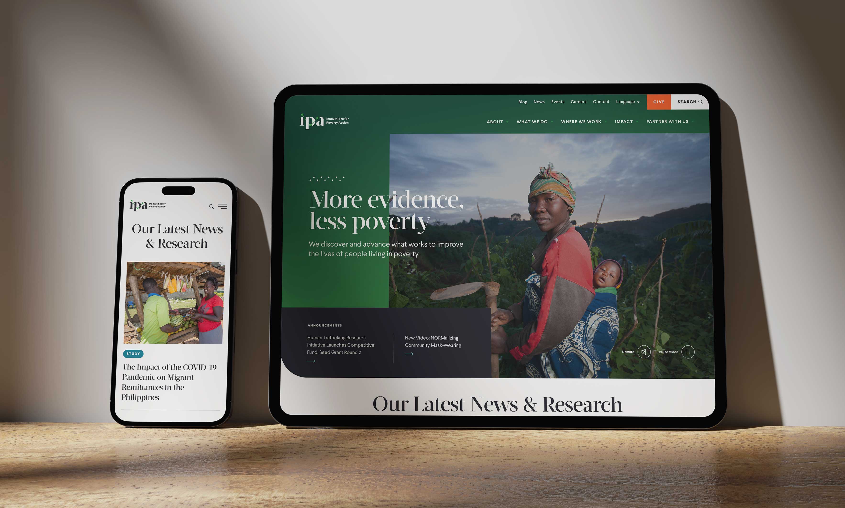 IPA Kappa Delta responsive design with a tablet and an iPhone mockup