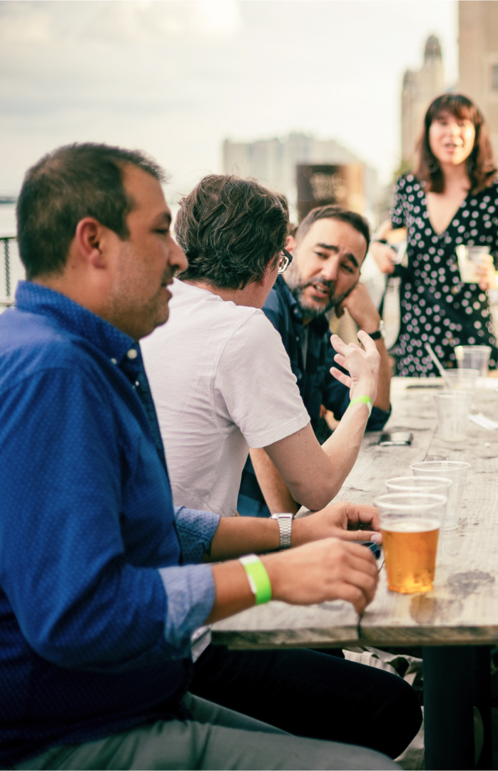 Push10 Branding Agency Team culture talking around picnic table