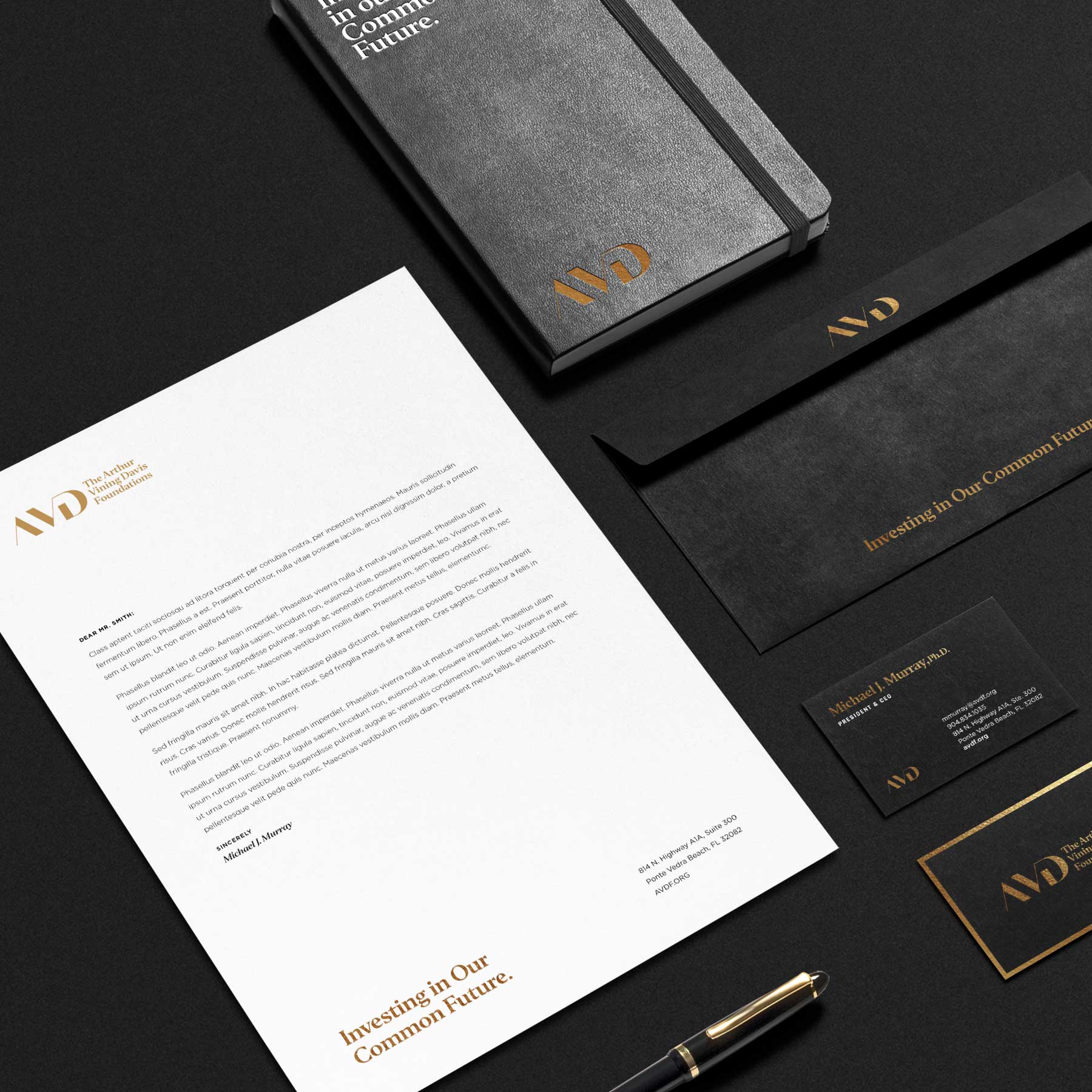 Arthur Vining Davis foundation full stationary kit design