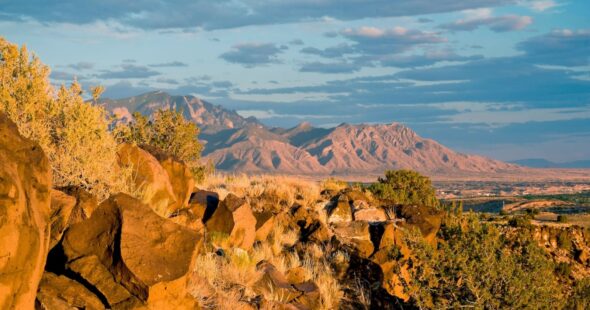 Landscape of mountains in New Mexico