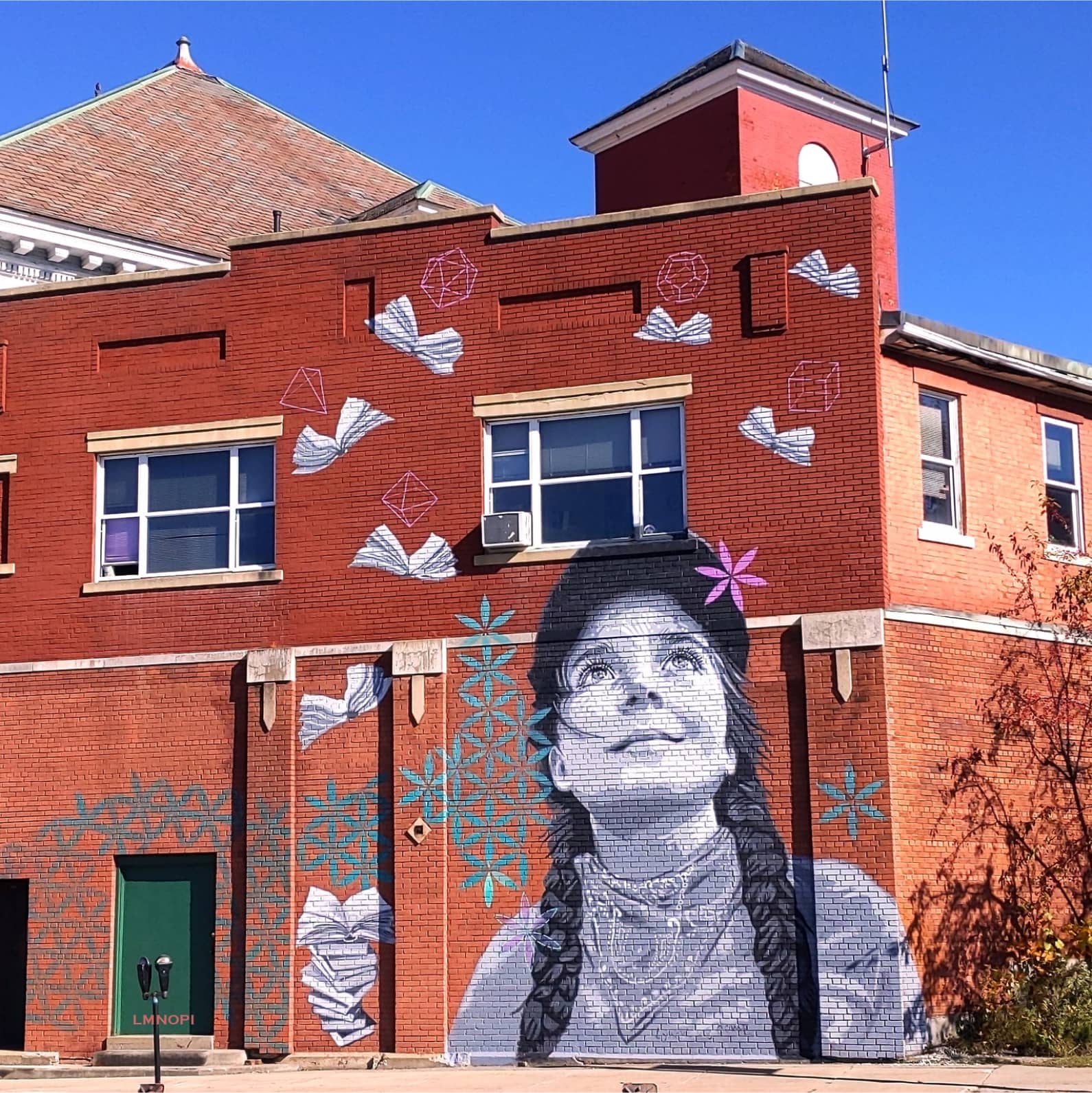 A mural on the side of a building in Vermont